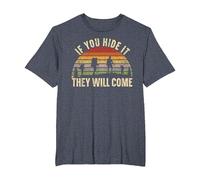 If You Hide It They Will Come Geocacher Geocache Geocaching T-Shirt, Men's Big and Tall, Heather Blue, 5X Tall
