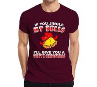 If You Jingle My Bells Funny Bell Men's T-Shirt, burgundy, M
