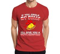 If You Jingle My Bells Funny Bell Men's T-Shirt, red, 3XL