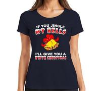 If You Jingle My Bells Funny Bell Women's T-Shirt, navy, L