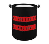 If You Lick It,It Will Cum Funny Laundry Baskets Collapsible Waterproof Clothes Hamper Storage Bins with Handles 13.8"x13.8"x17.3" 17.3"x17.3"x17.3"