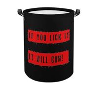 If You Lick It,It Will Cum Funny Laundry Baskets Collapsible Waterproof Clothes Hamper Storage Bins with Handles 13.8"x13.8"x17.3" 17.3"x17.3"x17.3"