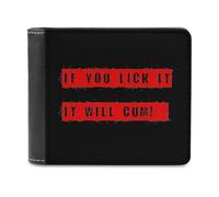 If You Lick It,It Will Cum Novelty Wallet Slim Front Pocket Bifold Wallet with ID Credit Card Holder for Women Men