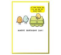If You Need Me I'll Be On My Eggs Box. Funny Son Birthday Card
