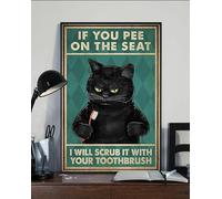If You Pee On The Seat I Will Scrub It With Your Toothbrush Wall Decor Kitchen Decor Wall Decor Poster Metal Sign 8X12 Inches