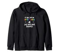 If You See Me Unicorn Hunting Just Mind Your Business Poly Zip Hoodie
