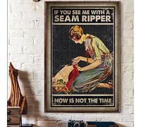 If You See Me With A Seam Ripper Now Is Not The Time Funny Vintage Metal Sign Poster 8X12 Inches