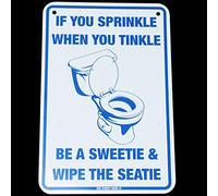If You Sprinkle When You Tinkle/Pee Tin Bathroom Metal Sign Home Wall Decor 8X12 Inch Inch