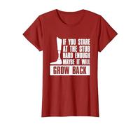 If You Stare at The Stub Hard Enough Maybe It Will Grow Back T-Shirt, Women, Cranberry Red, X-Small