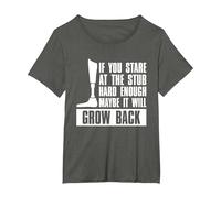 If You Stare at The Stub Hard Enough Maybe It Will Grow Back T-Shirt, Women's Plus, Asphalt Grey, 5X