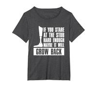 If You Stare at The Stub Hard Enough Maybe It Will Grow Back T-Shirt, Women's Plus, Dark Heather Grey, 2X