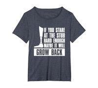 If You Stare at The Stub Hard Enough Maybe It Will Grow Back T-Shirt, Women's Plus, Heather Blue, 2X