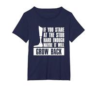 If You Stare at The Stub Hard Enough Maybe It Will Grow Back T-Shirt, Women's Plus, Navy Blue, 6X