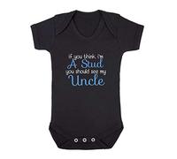 If You Think I'm a Stud You Should See My Uncle Baby Grow Vest, 3-6 Months, Black