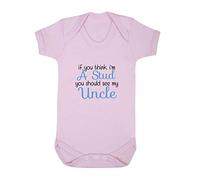 If You Think I'm a Stud You Should See My Uncle Baby Grow Vest, 6-12 Months, Pastel Pink