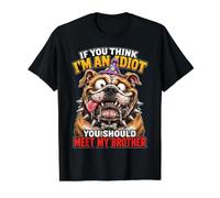 If You Think I'm an Idiot You Should Meet My Brother Dog Value Graphic T-Shirt, Men, Black, XL