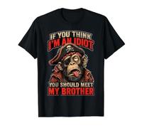 If You Think I'm an Idiot You Should Meet My Brother Monkey Value Graphic T-Shirt, Men, Black, XL