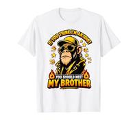 If You Think I'm an Idiot You Should Meet My Brother Monkey Value Graphic T-Shirt, Men, White, M