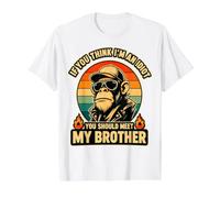 If You Think I'm an Idiot You Should Meet My Brother Monkey Value Graphic T-Shirt, Men, White, S