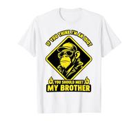 If You Think I'm an Idiot You Should Meet My Brother Monkey Value Graphic T-Shirt, Men, White, S