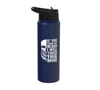 If You Touch My Beard I Will Touch Your Boobs Stainless Steel Insulated Water Bottle
