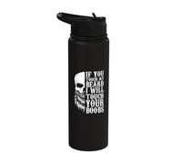 If You Touch My Beard I Will Touch Your Boobs Stainless Steel Insulated Water Bottle