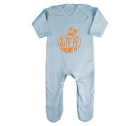 If You’ve Got It Haunt It Halloween Statement Baby Romper Jumpsuit with feet, 0-3 Months, Pastel Blue