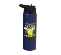 If You Want A Soft Serve Go Get Ice Cream Funny Tennis Stainless Steel Insulated Water Bottle