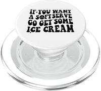 If You Want A Soft Serve Go Get Ice Cream Pickleball Groovy PopSockets PopGrip for MagSafe