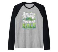 If You Want Me to Listen Talk About Kale Superfood Vegan Raglan Baseball Tee