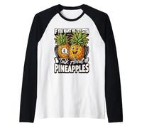 If You Want Me to Listen Talk About Pineapples Tropical Raglan Baseball Tee