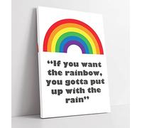 If You Want The Rainbow Nursery Kids Room Quote - Canvas Wall Art Print Picture - 30 inch wide x 45 inch high (Frame Depth 30mm)