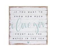 If You Want To Know How Much I Love You, Count All The Waves In The Sea - Rustic - Beach Quote - Nautical Nursery Wall Art - Decorative Plaque Home Living Wall Decor. Retro Metal Tin Sign 8X12 Inches