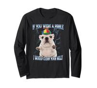 If You were A Pibble I Would Clean Your Belly Pit Bull Meme Long Sleeve T-Shirt