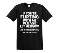 If You're Flirting with Me Casual T-Shirt Mens Funny Gift Tee(Black, XXL)