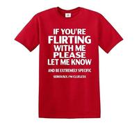 If You're Flirting with Me Casual T-Shirt Mens Funny Gift Tee(RED, XL)