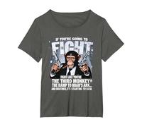 If You're Going Fights Like Youre The Third Monkey Christian T-Shirt, Women's Plus, Asphalt Grey, 5X