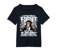 If You're Going Fights Like Youre The Third Monkey Christian T-Shirt, Women's Plus, Black, 1X