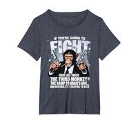 If You're Going Fights Like Youre The Third Monkey Christian T-Shirt, Women's Plus, Heather Blue, 5X
