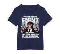 If You're Going Fights Like Youre The Third Monkey Christian T-Shirt, Women's Plus, Navy Blue, 3X