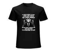 If You're Going to Fight Fight Like The Third Monkey Mens Graphic T Shirt Black Unisex Tee Black L