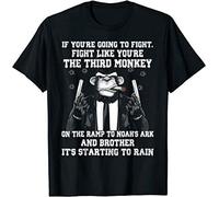If You're Going to Fight Fight Like The Third Monkey Mens Graphic T Shirt Black Unisex Tee S