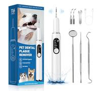 IFacaMei Dog Tartar Teeth Cleaning Kit, 5 Modes Ultrasonic Dog Toothbrush, IPX7 Waterproof, White