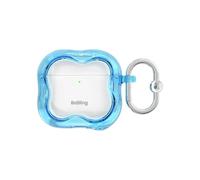 iFace BeBling 2 [Compatible with AirPods 4] 3D Water Ripple Wave Case - Clear Glossy Translucent Design Fluid Texture Shockproof Protection Stylish Gift for Trendsetters - Blue