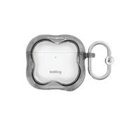 iFace BeBling 2 [Compatible with AirPods 4] 3D Water Ripple Wave Case - Clear Glossy Translucent Design Fluid Texture Shockproof Protection Stylish Gift for Trendsetters - Black