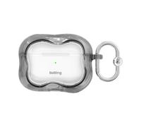 iFace BeBling 2 [Compatible with AirPods Pro 2/1] 3D Water Ripple Wave Case - Clear Glossy Translucent Design Fluid Texture Shockproof Protection Stylish Gift for Trendsetters - Black