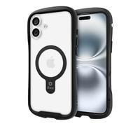 iFace Compatible with iPhone 16 Plus - Clear Case [Reflection] [MagSynq] (Compatible with MagSafe) Tempered Glass Grip Bumper Shock Protection Sturdy Unique Design Fit Cell Phone Cover - Black