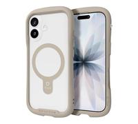iFace Compatible with iPhone 17 Case [ Reflection MagSynq Clear ][ MagSafe Compatible] Shockproof Curved Grip Bumper with Tempered Glass Slim Transparent Protective Cell Phone Cover - Beige