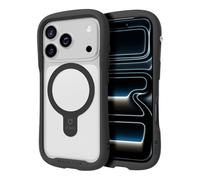 iFace Compatible with iPhone 17 Pro Case [ Reflection MagSynq Clear ][ MagSafe Compatible] Shockproof Curved Grip Bumper with Tempered Glass Slim Transparent Protective Cell Phone Cover - Black