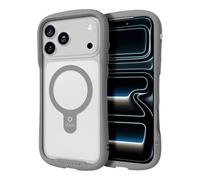 iFace Compatible with iPhone 17 Pro Max Case [ Reflection MagSynq Clear ][ MagSafe Compatible] Shockproof Curved Grip Bumper with Tempered Glass Slim Transparent Protective Cell Phone Cover - Gray